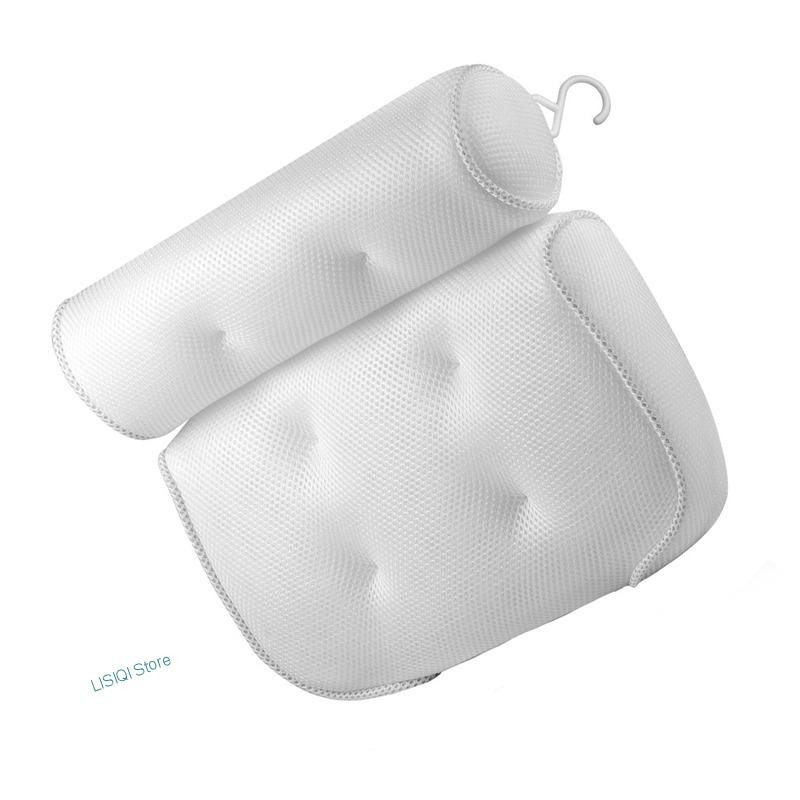 Novi jastuk za kupanje s vakuumskim čašicama za podršku za vrat i leđa Jastuk za naslon za glavu zadebljan za kućnu hidromasažnu kadu Kupaonski jastuk DodaciF