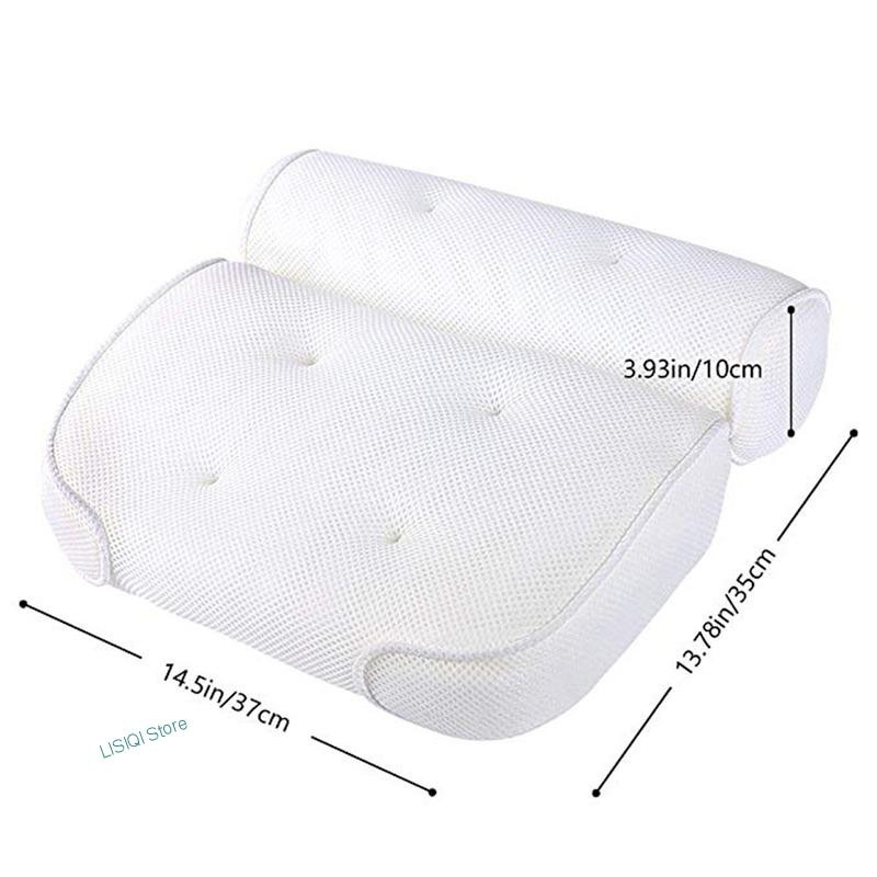 Novi jastuk za kupanje s vakuumskim čašicama za podršku za vrat i leđa Jastuk za naslon za glavu zadebljan za kućnu hidromasažnu kadu Kupaonski jastuk DodaciF