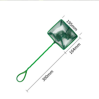 Pārnēsājams zivju tīkls ar garu rokturi kvadrātveida akvārija zivju tvertņu garneles Mazas Betta Tetra zivju izkraušanas tīkls peldošu priekšmetu tīrīšanas rīks