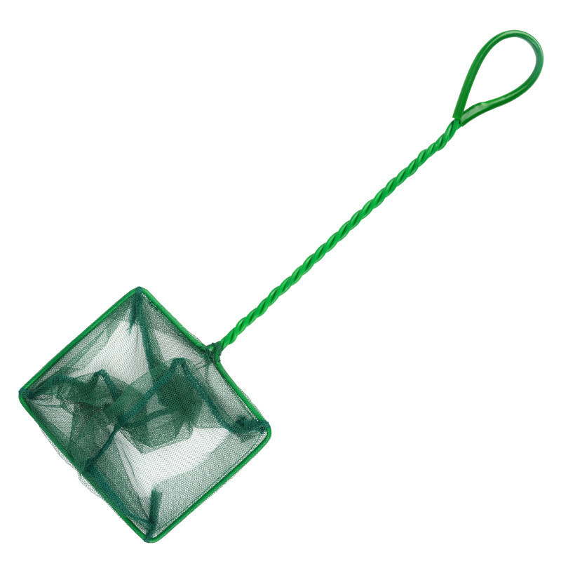 Pārnēsājams zivju tīkls ar garu rokturi kvadrātveida akvārija zivju tvertņu garneles Mazas Betta Tetra zivju izkraušanas tīkls peldošu priekšmetu tīrīšanas rīks