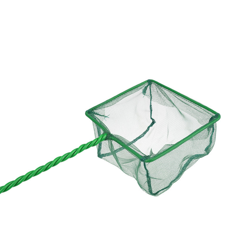 Pārnēsājams zivju tīkls ar garu rokturi kvadrātveida akvārija zivju tvertņu garneles Mazas Betta Tetra zivju izkraušanas tīkls peldošu priekšmetu tīrīšanas rīks
