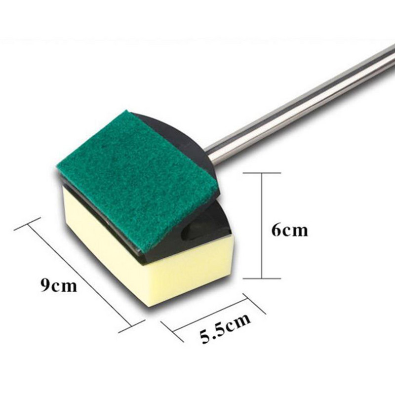 Četka za akvarij s dugom drškom Alat za čišćenje akvarija u akvariju Dvostrani spužvasti brisač stakla