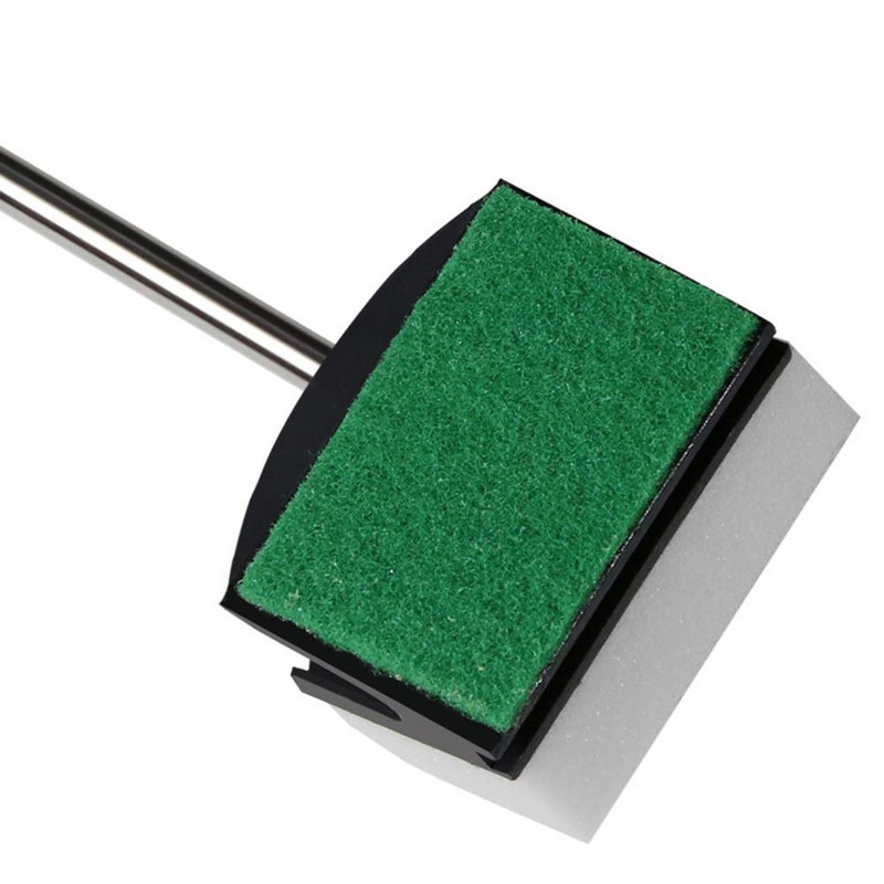 Četka za akvarij s dugom drškom Alat za čišćenje akvarija u akvariju Dvostrani spužvasti brisač stakla