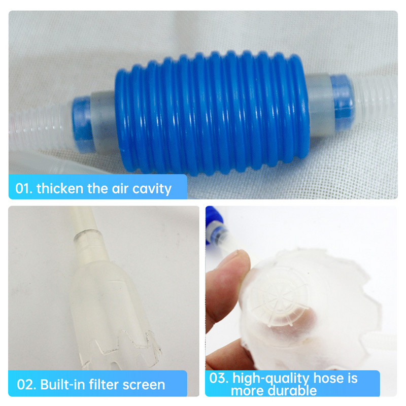 Akvarij 143 cm Vakuumski šljunak Filter za vodu Sifonska pumpa Ručna Pumpa za čišćenje, laka za rukovanje, Siguran alat za usisivač