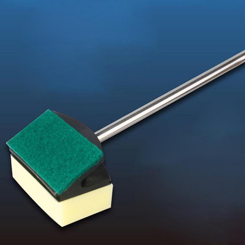 Četka za akvarij s dugom drškom Alat za čišćenje akvarija u akvariju Dvostrani spužvasti brisač stakla