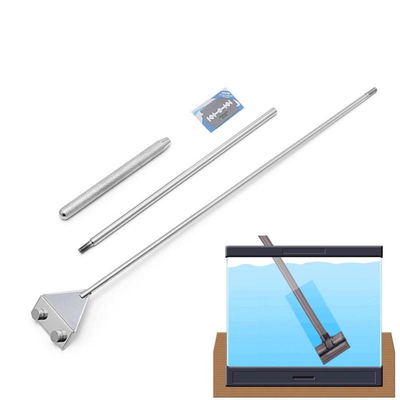 Stakleni akvarij od nehrđajućeg čelika, strugač za alge, čistač oštrice, aquario acessório čistač akvarija