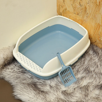 Полузатворена котешка тоалетна Добра вентилация срещу външни пръски Аксесоари за котки Удобни хигиенни продукти за домашни любимци