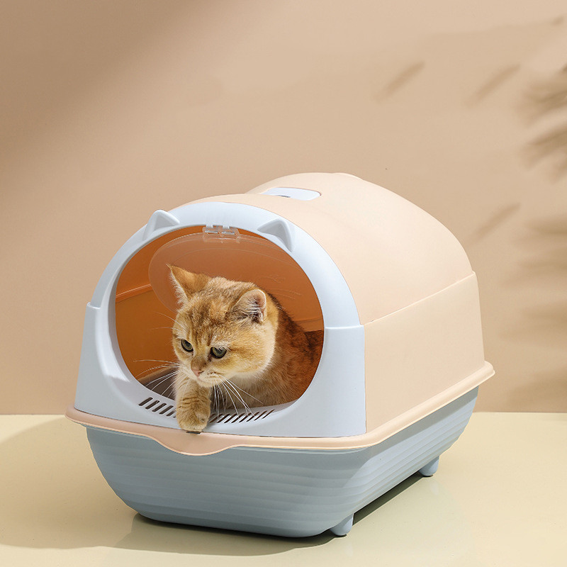 mačji veliki WC Kapacitet Kutija za mačji pijesak Poluzatvorena Plastična kutija za mačke Kutija za pijesak Anti-Splash Ladica za mačke Bazen za čišćenje
