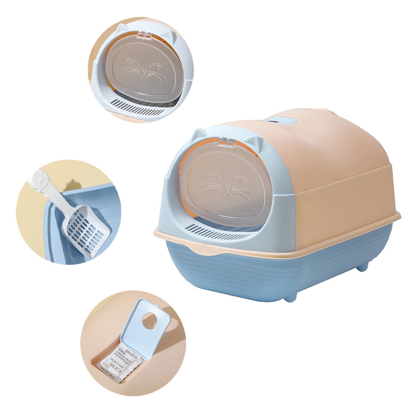 mačji veliki WC Kapacitet Kutija za mačji pijesak Poluzatvorena Plastična kutija za mačke Kutija za pijesak Anti-Splash Ladica za mačke Bazen za čišćenje