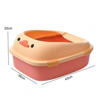 1 комплект тава за котешка тоалетна Полузатворена кутия за котешка тоалетна с анимационна форма с лъжичка за тоалетна Принадлежности за домашни любимци