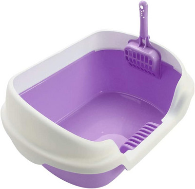 Kutija za mačji pijesak Plavi umivaonik za mačji pijesak Poluzatvorena kutija s lopaticom za mačji pijesak za učenje mačaka da čiste pribor za kućne ljubimce