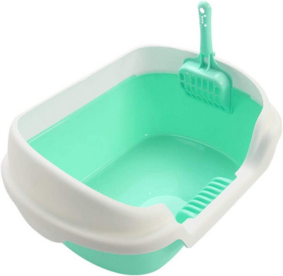 Kutija za mačji pijesak Plavi umivaonik za mačji pijesak Poluzatvorena kutija s lopaticom za mačji pijesak za učenje mačaka da čiste pribor za kućne ljubimce