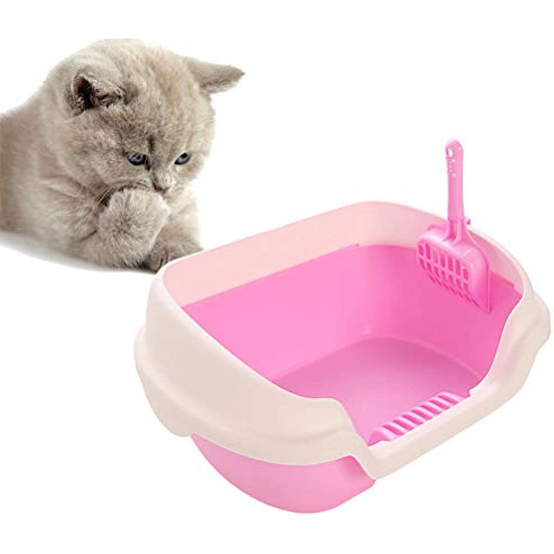 Kutija za mačji pijesak Plavi umivaonik za mačji pijesak Poluzatvorena kutija s lopaticom za mačji pijesak za učenje mačaka da čiste pribor za kućne ljubimce