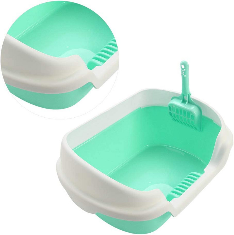 Kutija za mačji pijesak Plavi umivaonik za mačji pijesak Poluzatvorena kutija s lopaticom za mačji pijesak za učenje mačaka da čiste pribor za kućne ljubimce