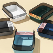 Kutija s pijeskom za mačke Poluzatvorena kutija s pijeskom s visokim stranama Odvojiva plitka posuda s pijeskom za mačji WC za mačiće, mačke, pribor za kućne ljubimce