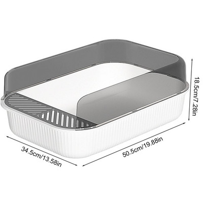 Kutija s pijeskom za mačke Poluzatvorena kutija s pijeskom s visokim stranama Odvojiva plitka posuda s pijeskom za mačji WC za mačiće, mačke, pribor za kućne ljubimce