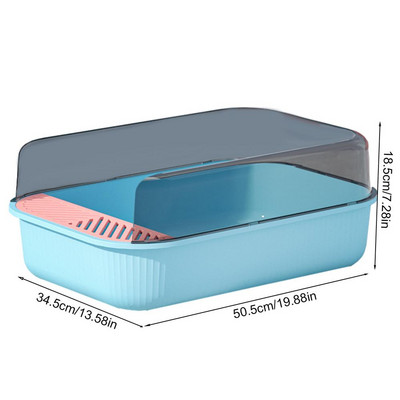 Kutija s pijeskom za mačke Poluzatvorena kutija s pijeskom s visokim stranama Odvojiva plitka posuda s pijeskom za mačji WC za mačiće, mačke, pribor za kućne ljubimce