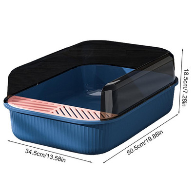 Kutija s pijeskom za mačke Poluzatvorena kutija s pijeskom s visokim stranama Odvojiva plitka posuda s pijeskom za mačji WC za mačiće, mačke, pribor za kućne ljubimce