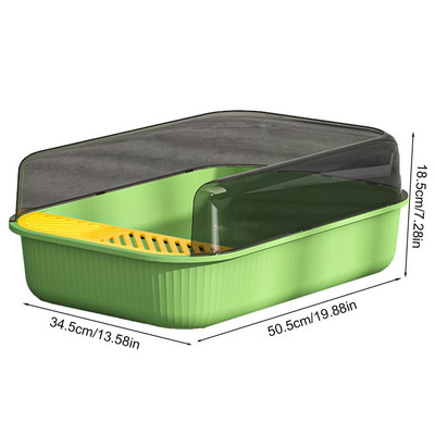 Kutija s pijeskom za mačke Poluzatvorena kutija s pijeskom s visokim stranama Odvojiva plitka posuda s pijeskom za mačji WC za mačiće, mačke, pribor za kućne ljubimce