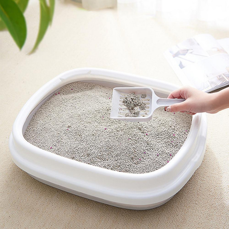 Mājas kaķu kaķēnu pakaišu kastes futrālis Paplāte Lāpsta Pretšļakatām mājas smilšu kaste