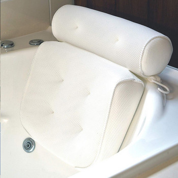 3D мрежеста възглавница за баня Мека водоустойчива СПА облегалка за глава Възглавница за вана с облегалка Вендуза Възглавница за врата Аксесоари за баня