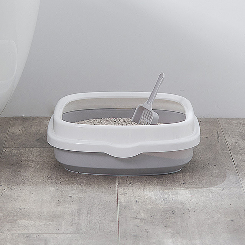 1 set WC za kućne ljubimce Noćna posuda Kutija za mačji pijesak Kutija za izmet Kutija za pijesak Posao za mačke Pse s lopaticom Zahod za pse protiv prskanja