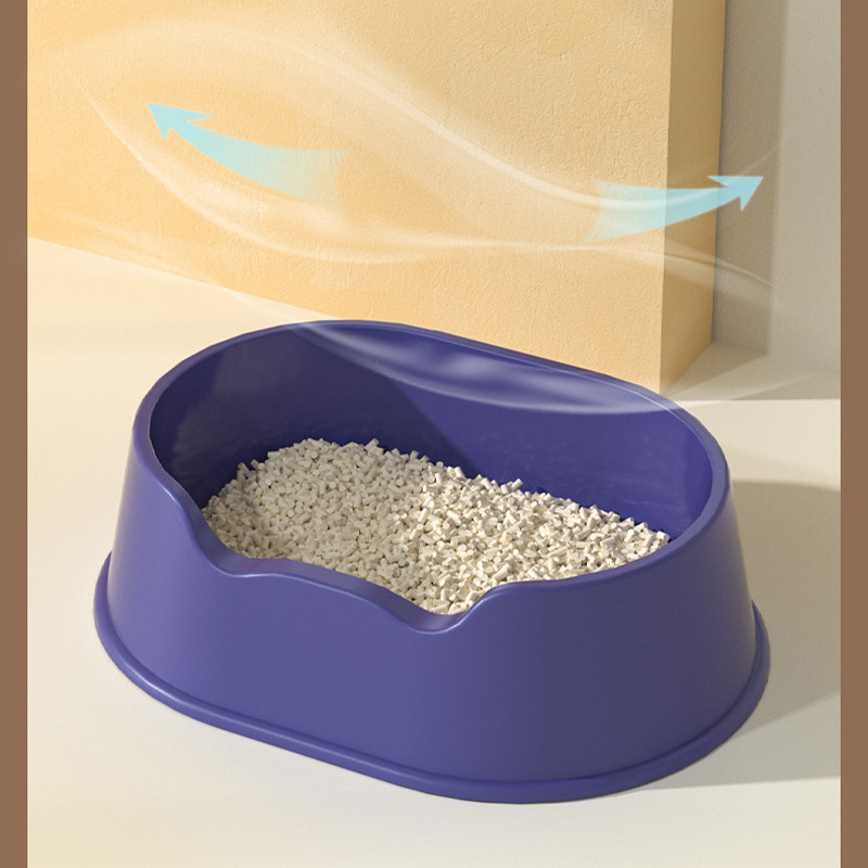 Pilnībā atvērts liels kaķu pakaišu baseins kvadrātveida šļakatām izturīgs daļēji slēgts kaķu pakaišu baseins kaķu tīra kaķu tualete