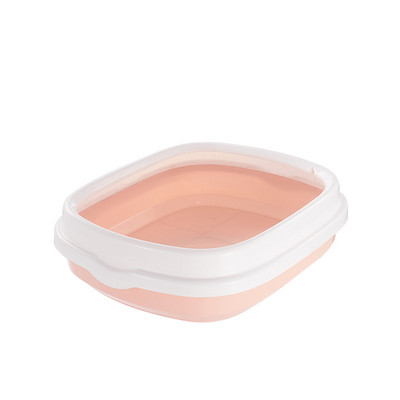 Mājdzīvnieku kaķu pakaišu kaste daļēji slēgta žoga noņemama pakaišu kaste Vienkāršība atvērta kaķu tualetes pakaišu kaste pret šļakatām Sūtīt pakaišu lāpsta