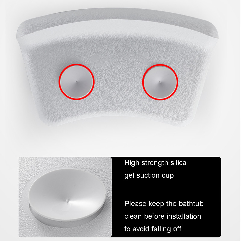 Home Comfort vannas galvas balsts ar piesūcekni Neslīdošs ūdensizturīgs SPA vannas spilvens kaklam balts pelēks melns vannas piederumi