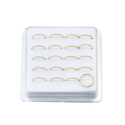 20gab Sudraba krāsas deguna gredzena stīpa - 24 gabarīta cieši pieguļoša deguna stīpa plānas deguna pīrsingu stīpas - deguna pīrsingu gredzenu komplekts