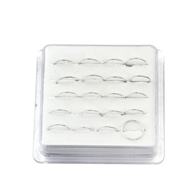 20gab Sudraba krāsas deguna gredzena stīpa - 24 gabarīta cieši pieguļoša deguna stīpa plānas deguna pīrsingu stīpas - deguna pīrsingu gredzenu komplekts