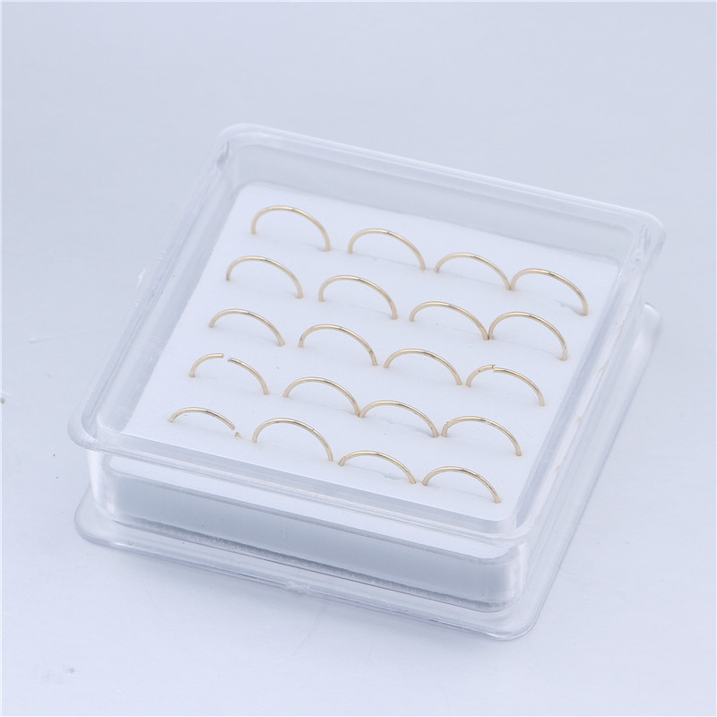 20gab Sudraba krāsas deguna gredzena stīpa - 24 gabarīta cieši pieguļoša deguna stīpa plānas deguna pīrsingu stīpas - deguna pīrsingu gredzenu komplekts