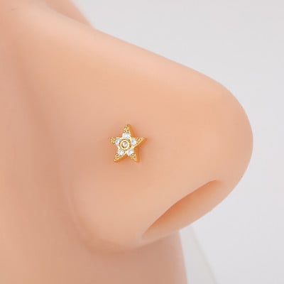 Mali prstenovi za nos od kirurškog čelika, cirkonski cvijet u obliku srca, 20 g nakit za piercing za žene, muškarce, poklon