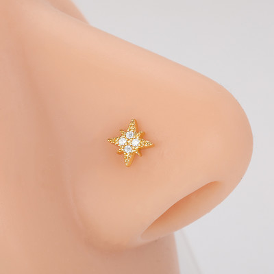 Mali prstenovi za nos od kirurškog čelika, cirkonski cvijet u obliku srca, 20 g nakit za piercing za žene, muškarce, poklon