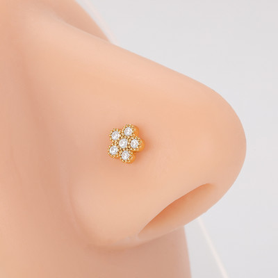 Mali prstenovi za nos od kirurškog čelika, cirkonski cvijet u obliku srca, 20 g nakit za piercing za žene, muškarce, poklon