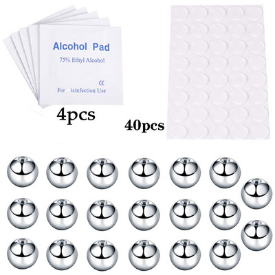 Novi dolazak Lažni prsten za usne Nit Lažni prsten za nos Prsten za obrve Naljepnica za piercing za tijelo Nakit za tijelo od nehrđajućeg čelika Lopta od 20 komada