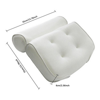 Τρισδιάστατο διχτυωτό μαξιλάρι μπάνιου Μαλακό αδιάβροχο μαξιλάρι μπανιέρας για προσκέφαλο SPA με βεντούζα πλάτης, μαξιλάρι λαιμού, αξεσουάρ μπάνιου