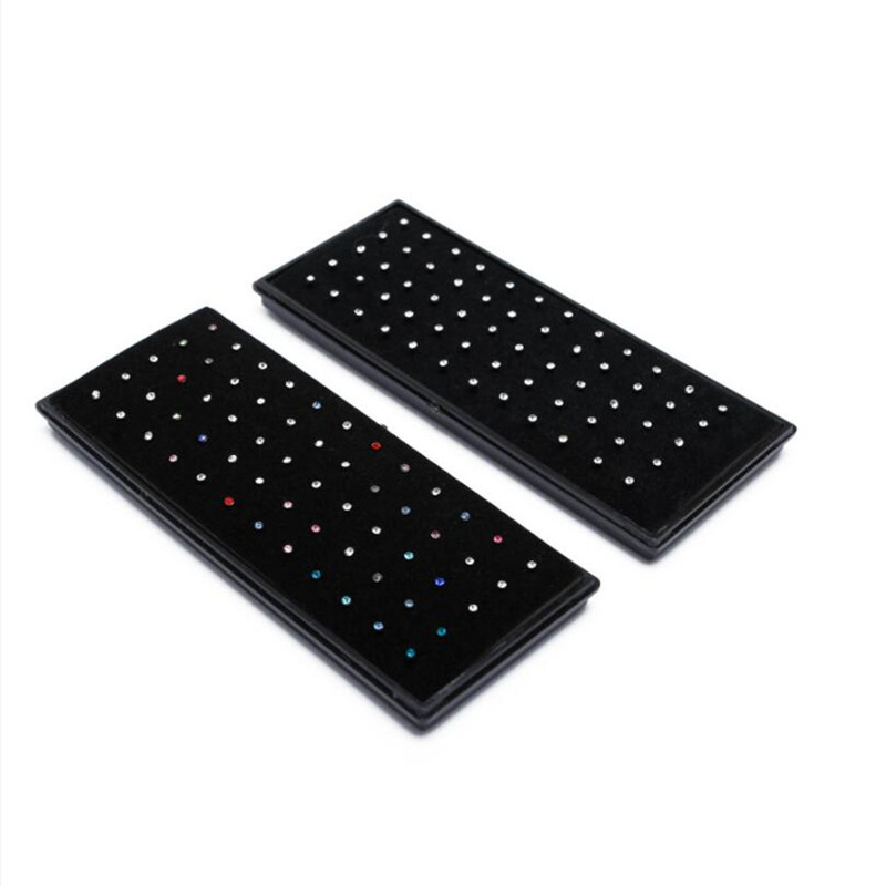 60 gab. 1,5/2/2,5 mm kalnu kristāla nerūsējošā tērauda pīrsings, izliekts degungals, gredzeni, sieviešu rotaslietas, taisni starpsienas auskari