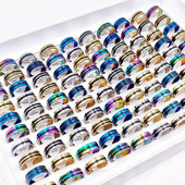 20 kom/lot trendi klasični prugasti prstenovi od nehrđajućeg čelika za muškarce žene kombinirani dizajn modni šarm 6 mm geometrijski nakit poklon za zabavu