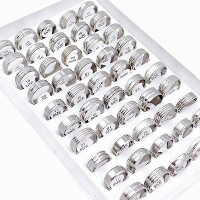 20 kom/lot trendi klasični prugasti prstenovi od nehrđajućeg čelika za muškarce žene kombinirani dizajn modni šarm 6 mm geometrijski nakit poklon za zabavu