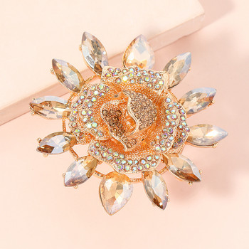Fashion Luxury Μεγάλα Ροζ Λουλούδια Ρυθμιζόμενα Δαχτυλίδια για Γυναίκες Κορίτσια Σαμπάνια Υπερβολική Μεγάλη Χονδρή Βέρα Κοσμήματα για πάρτι
