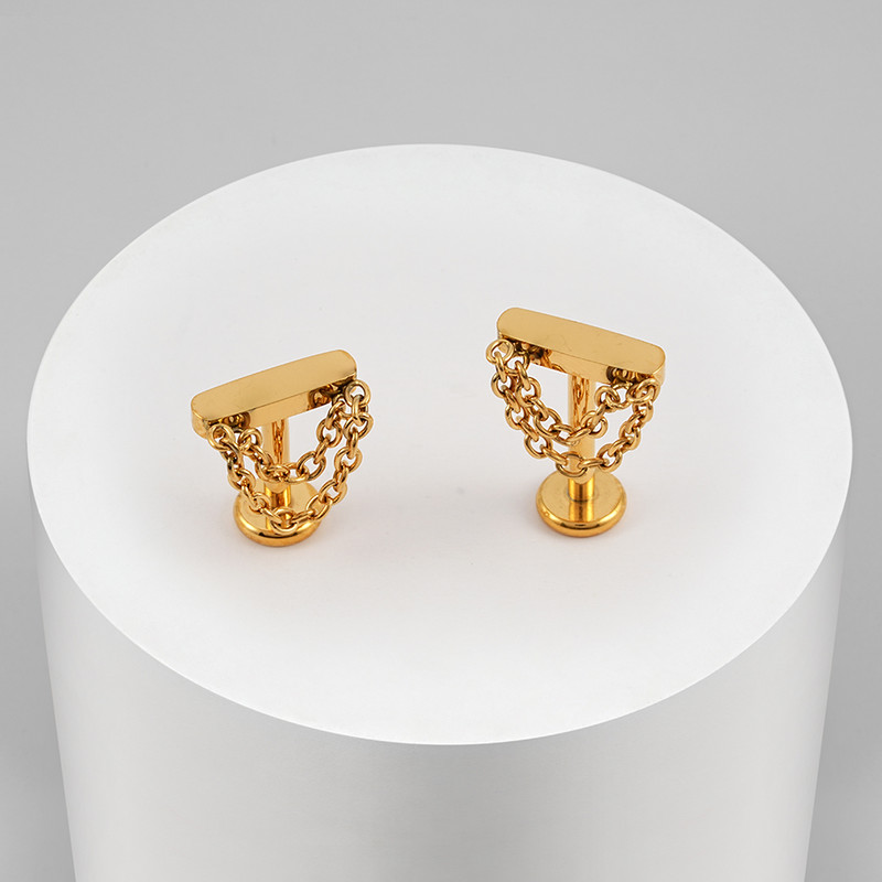 Desni veliki ASTM F136 dvostruki lančići od titana, naušnica s šipkom s kićankama, naušnica s unutarnjim navojem Helix hrskavica Tragus Monroe piercing