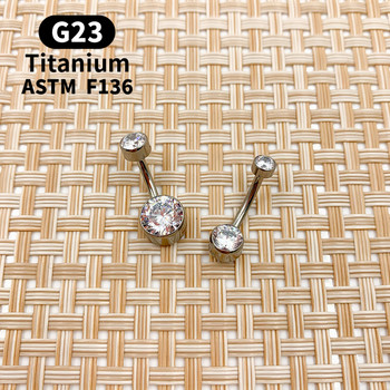 G23 Титанов първокласен скъпоценен камък Пръстени за пъпа Бижута за пиърсинг 14G Пръстен за пиърсинг на пъпа Бижута за жени на едро