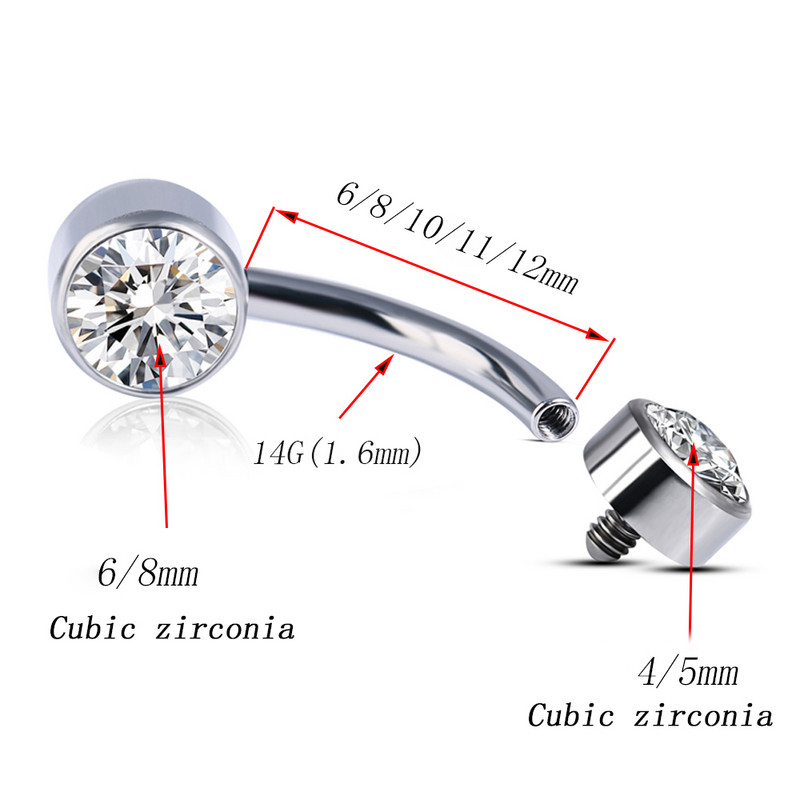 G23 titāna Premium dārgakmens nabas gredzeni ķermeņa pīrsingu rotaslietas 14G nabas pīrsings rotaslietas sievietēm vairumtirdzniecība