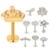 ASTM F136 Titanium BUŠILICA ZA UŠI Javorov list Kornjača Pčela Galeb Nitovi za uho Labret Naušnica za usne Hrskavica NAUŠNICA Nakit za piercing