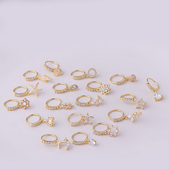1Piece Κορεάτικη μόδα Piercing Μονή μανσέτα με κοσμήματα για γυναίκες 2022 Trend Ear Cuffs Σκουλαρίκια μύτης με καρφίτσα ασφαλείας