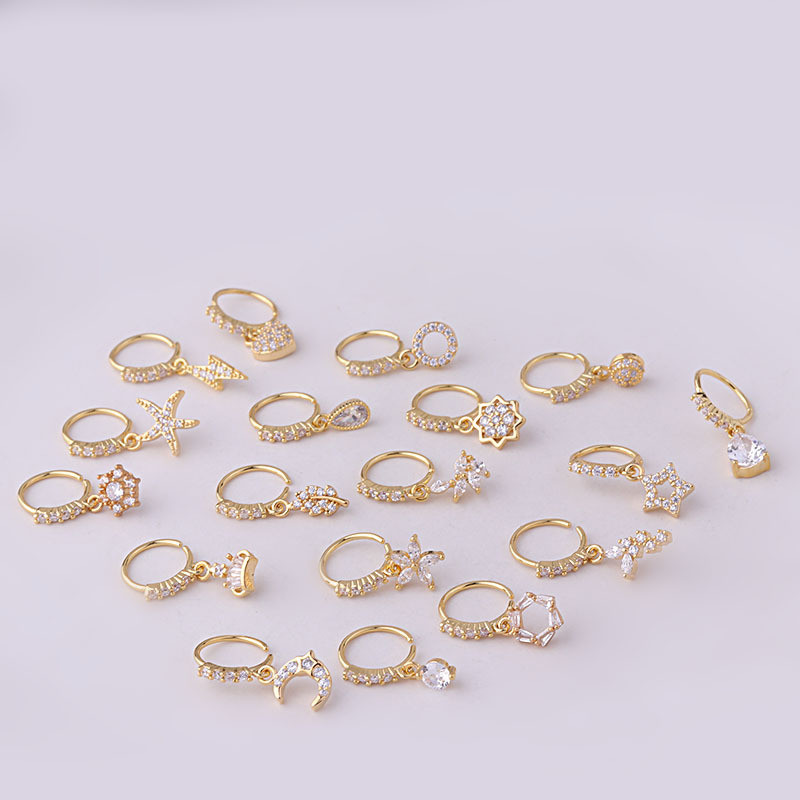 1 gabals korejiešu modes pīrsings ar vienu deguna gredzenu aprocei ķermeņa rotaslietas sievietēm 2022. g. trends ausu aproces, drošības adatas, deguna auskari