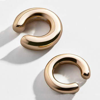 Уникален фалшив пиърсинг Метални щипки за уши Асиметрия Кръгла хрущялна щипка за уши за жени Модни бижута Коледен подарък