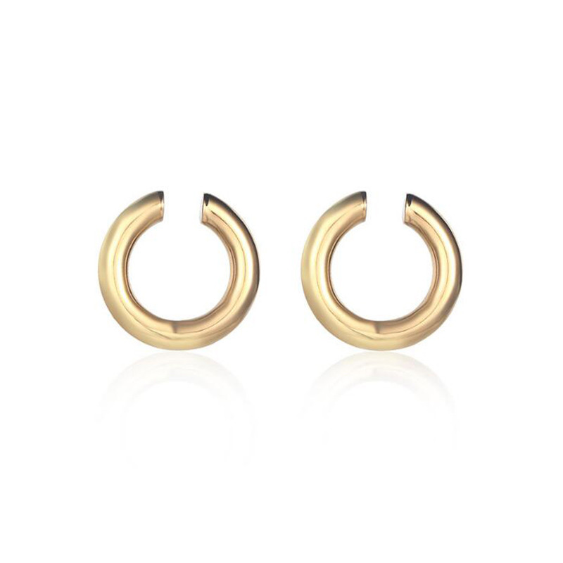 Jedinstveni lažni piercing metalne kopče za uši, asimetrične okrugle hrskavične kopče za uši za žene Modni nakit Božićni dar