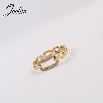 Joolim Jewelry High End Χρυσό φινίρισμα Luxury Designer Νέα Δακτυλίδια Δακτυλίων από Ανοξείδωτο Ατσάλι Ζιρκονία για γυναίκες